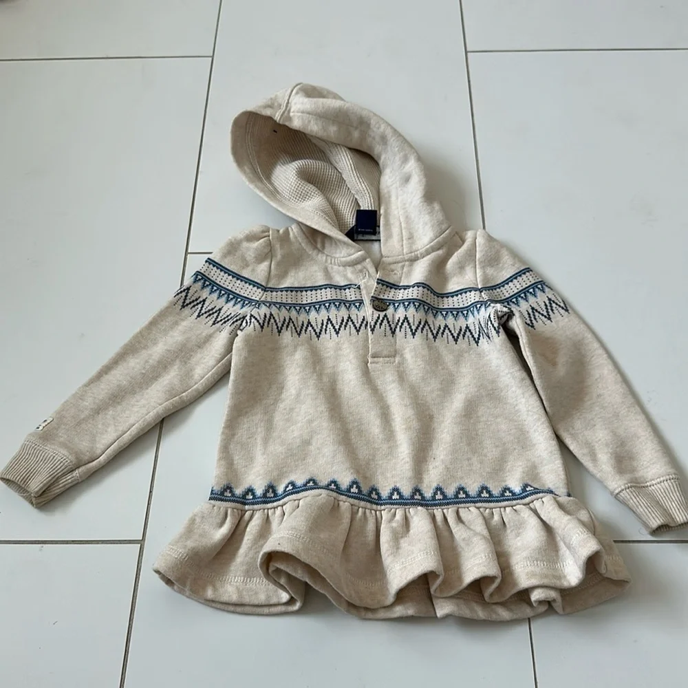 Ralph Lauren girls fair isle sweater with skirt 24m cream and navy